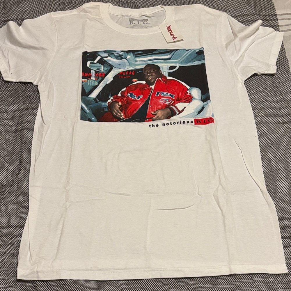 Notorious BIG White Graphic T-Shirt